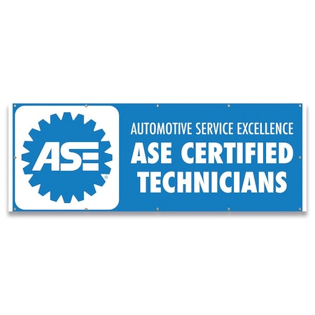 Signmission ASE Certified Technicians Banner Concession Stand Food Truck Single Sided B-120-30008